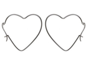 Wiszące Srebrne Kolczyki Serca Serduszka Heart