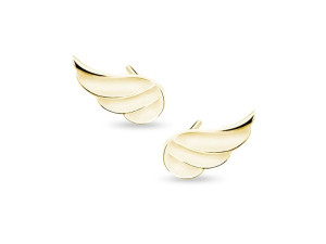 Pozłacane Srebrne Kolczyki Skrzydła Wings Cyrkonie