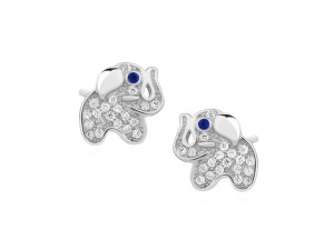 Srebrne Kolczyki Celebrytki Słońik Słoń Elephant