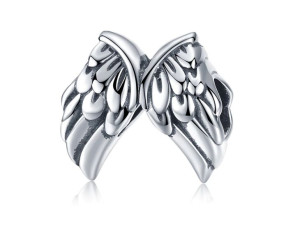 Srebrny Koralik Charms Beads Skrzydła Anioła Wings