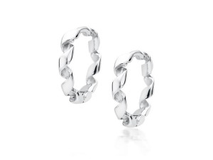 Srebrne Srkęcone Koła Kółka Spiralki Circle Ring