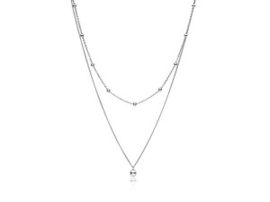 Rodowany Podwójny Naszyjnik Choker Kuleczki Srebro