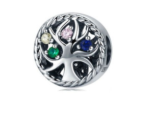Srebrny Koralik Charms Beads Drzewo Życia Drzewko