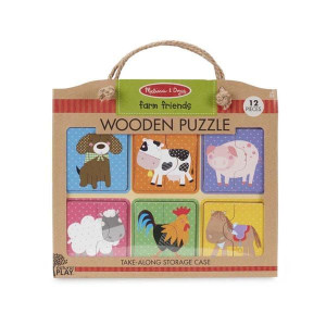 Melissa & Doug Drewniane puzzle 6 obrazków Zwierzęta na farmie