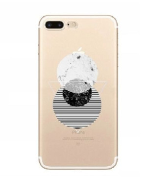 Etui iPhone czarno białe koła kształty