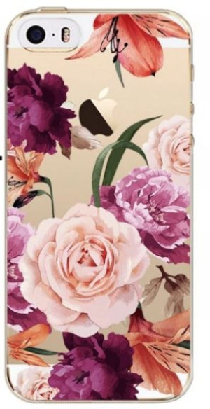 Etui iPhone fioletowe różowe róże