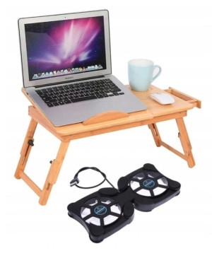 Bambusowy Duży Stolik pod Laptopa