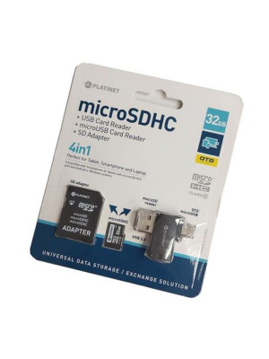 Zestaw 4w1 Micro Sd 32gb Adapter Sd + Otg Platinet
