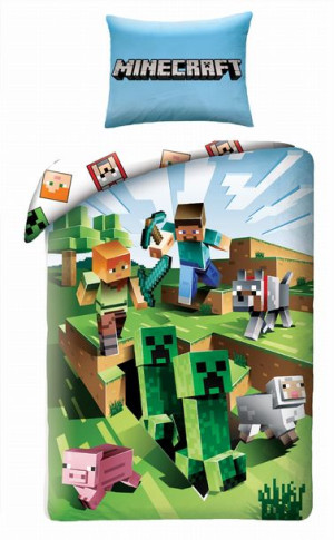 Pościel Minecraft 140x200  Creeper Alex PIG STIFF