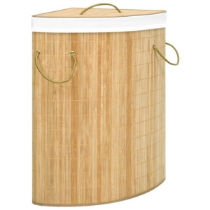 Bambusowy kosz na pranie, narożny, 60 L