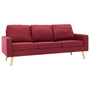3-osobowa sofa, kolor czerwonego wina, tapicerowana tkaniną