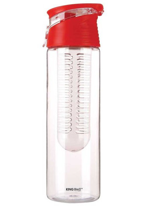 Butelka Bidon Na Wodę Z Wkładem Na Owoce 800ml Red