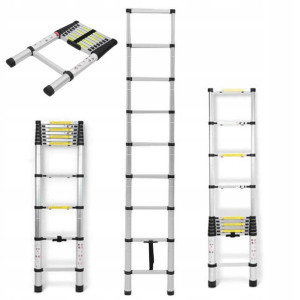 3,8 M Drabina Teleskopowa Aluminium Lekka Wysoka
