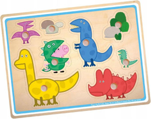 Dinozaury Drewniana Układanka Świnka Peppa