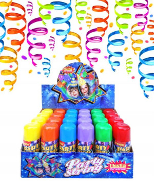 Serpentyna w sprayu duży karton Hestia 6 kolorów