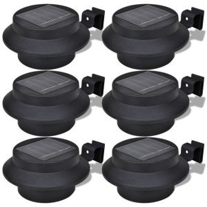 Ogrodowe lampy solarne 6 szt. czarne