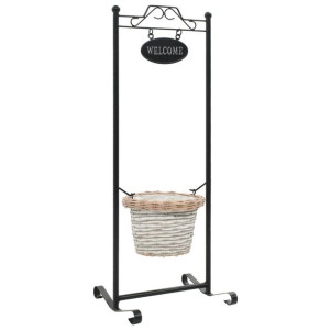 Stojak na kwiaty z ramą z krytego proszkowo żelaza