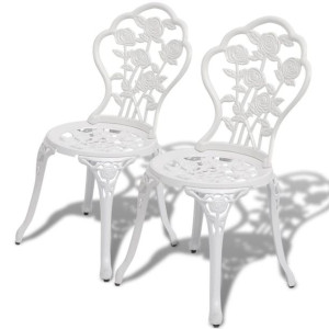 Krzesła odlewane aluminium 2 szt. białe