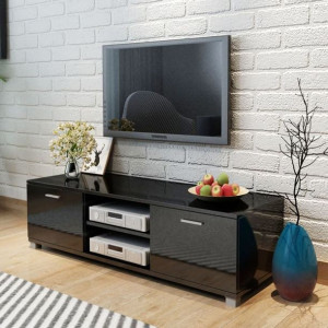 Komoda RTV połysk czarna 140x40.3x34.7cm