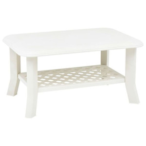 Stolik kawowy biały 90x60x46cm plastikowy