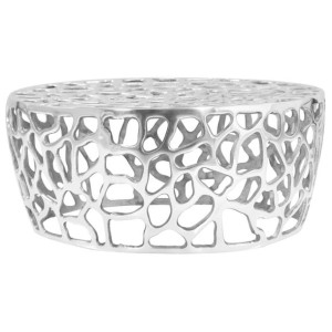Stolik kawowy z odlewanego aluminium 70x30cm srebrny