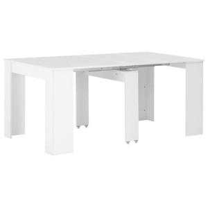 Rozkładany stół jadalniany połysk biały 175x90x75cm