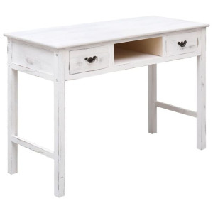 Stolik boczny antyczna biel 110x45x76cm drewno