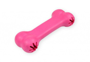 Kość na przysmaki z TPR PET NOVA różowa 11 cm - aromat wołowiny TPR-SNACKBO