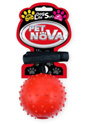 Piłka na pasku Pet Nova RUB-ROPEBALL-L-RE 7/29 cm atromat wanilli
