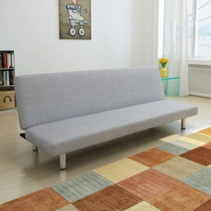 Sofa rozkładana jasnoszara poliester