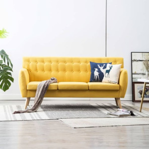 Sofa 3 os. tapicerowana 172x70x82cm żółta