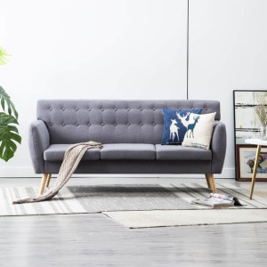 Sofa 3 os. tapicerowana 172x70x82cm jasnoszara