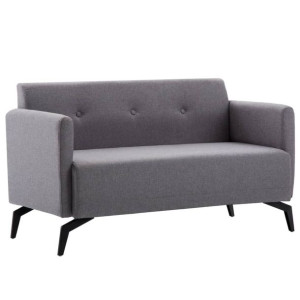 Sofa 2-osobowa tapicerowana 115x60x67cm jasnoszara