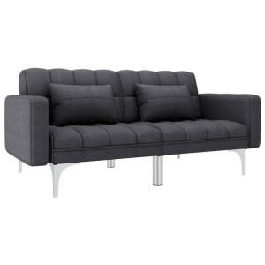 Sofa rozkładana ciemnoszara tapicerowana