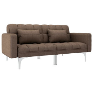 Sofa rozkładana brązowa tapicerowana