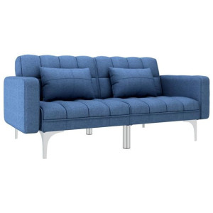 Sofa rozkładana niebieska tapicerowana