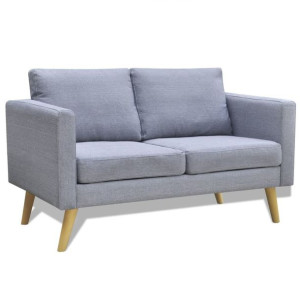 Sofa 2-osobowa materiałowa jasnoszara