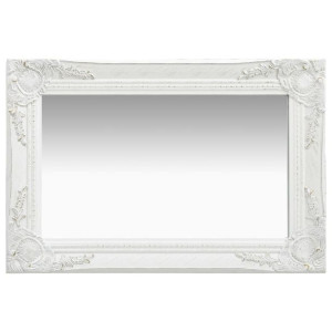 Lustro ścienne styl barokowy 60x40cm białe