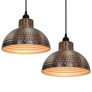 Lampy sufitowe 2 szt. półkuliste miedzi