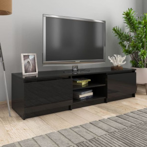 Komoda RTV połysk czarna 140x40x35cm