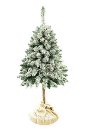 Choinka Sztuczna Na Pniu Ośnieżona 220 Cm Śniegiem