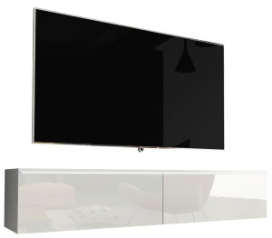 Szafka do salonu 140cm wisząca komoda stolik RTV - BIAŁA