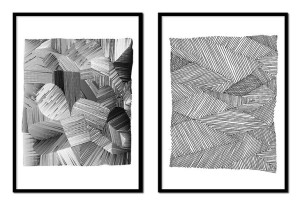 OBRAZ PLAKATY W RAMIE 53x73cm Dyptyk Abstrakt P2029