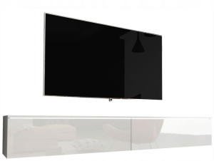 Nowoczesna szafka RTV 180cm wisząca - BIAŁA