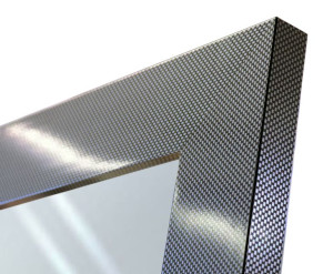 Lustro w ramie 90x60 wysoki połysk kratka