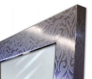 Lustro w ramie 130x60 srebrne glamour połysk