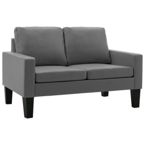 2-osobowa sofa, szara, sztuczna skóra