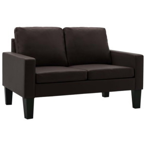 2-osobowa sofa, brązowa, sztuczna skóra