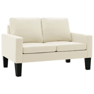 2-osobowa sofa, kremowa, sztuczna skóra