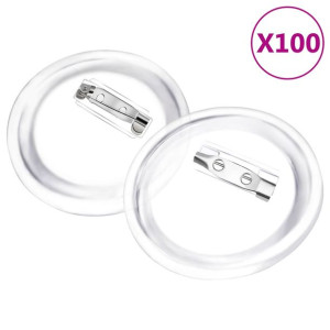 Przypinki z zapięciami, 100 szt., akryl, 58 mm